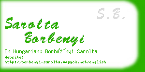 sarolta borbenyi business card